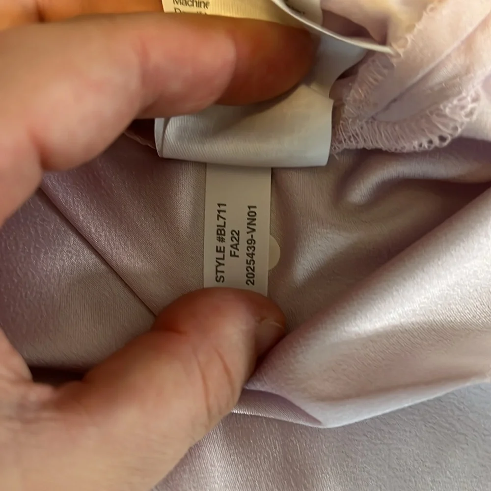 JCrew Puff Sleeve Satin Back Crepe Blouse Pink Size Small Petite